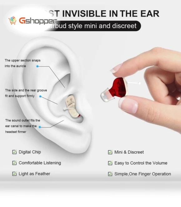 Invisible In-Ear Hearing Aid Sound Amplifier — Hearing Support