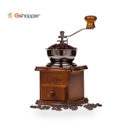 Manual Coffee Mill with Wood Stand Bowl — Hand Coffee Grinders