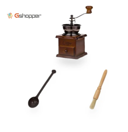 Manual Coffee Mill with Wood Stand Bowl — Hand Coffee Grinders