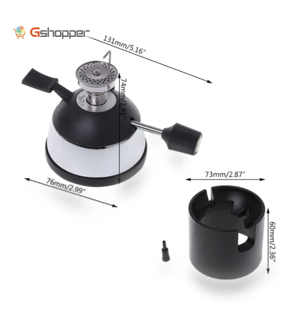 Mini Gas Burner with Ceramic Flame Head — Portable Cooking Solutions
