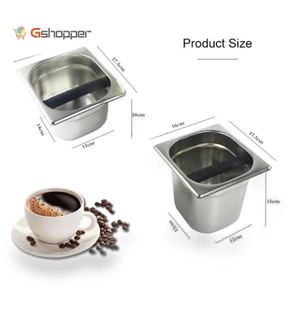 Stainless Steel Coffee Grounds Bucket — Coffee Scoops