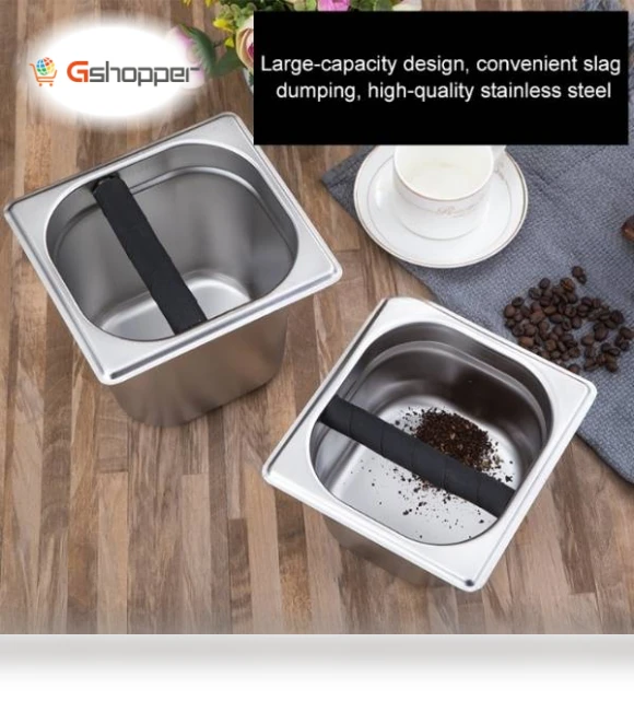 Stainless Steel Coffee Grounds Bucket — Coffee Scoops