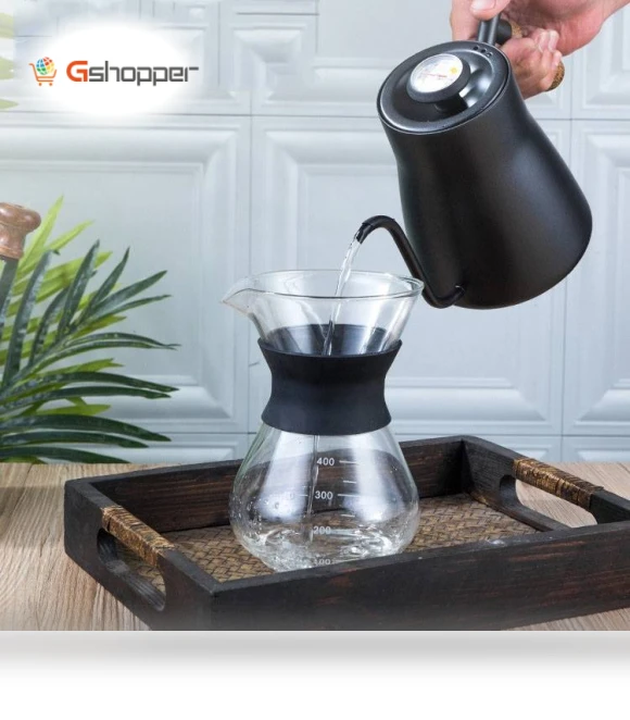 Stainless Steel Coffee Hand Pot with Wooden Handle — Stovetop Moka Pots