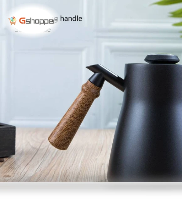Stainless Steel Coffee Hand Pot with Wooden Handle — Stovetop Moka Pots