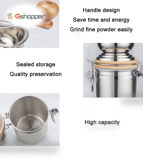 Stainless Steel Hand Crank Coffee Bean Grinder — Hand Coffee Grinders