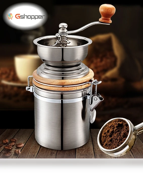 Stainless Steel Hand Crank Coffee Bean Grinder — Hand Coffee Grinders
