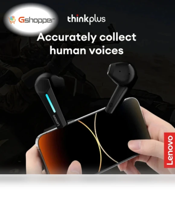 TWS Earbuds Bluetooth 5.3 Earphone HiFi Stereo Deep Bass Semi-in-ear Sports Wireless Headphones with Mic — In-Ear Headphones, Lenovo