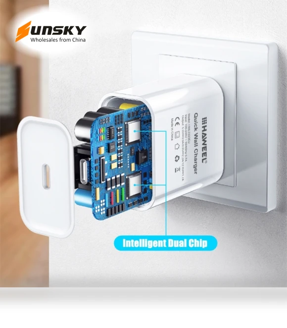 20W Single USB-C / Type-C Interface QC Travel Charger — Chargers, HAWEEL