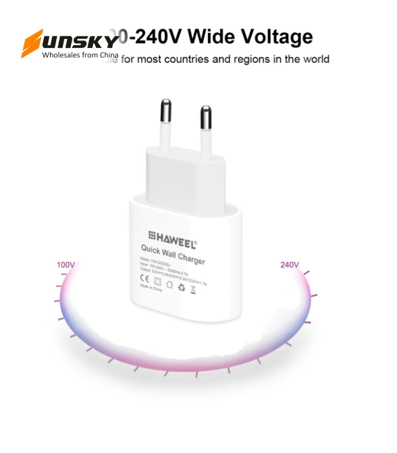 20W Single USB-C / Type-C Interface QC Travel Charger — Chargers, HAWEEL