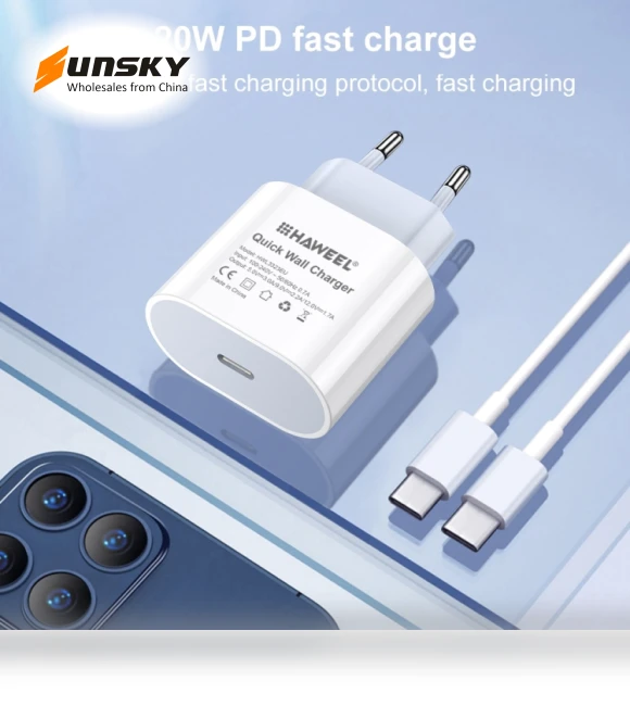 20W Single USB-C / Type-C Interface QC Travel Charger — Chargers, HAWEEL