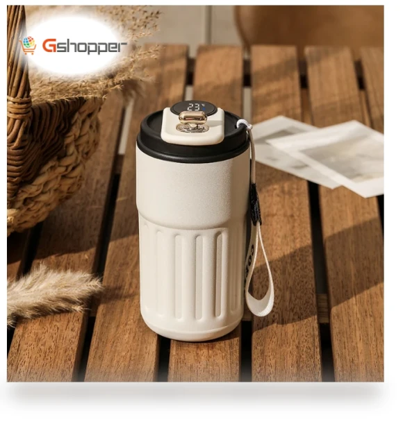 Coffee Thermos with Temperature Display — Travel Drinkware