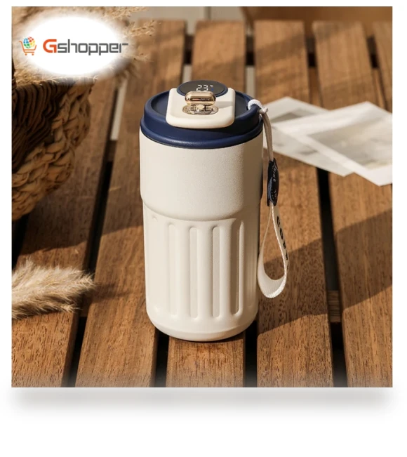 Coffee Thermos with Temperature Display — Travel Drinkware