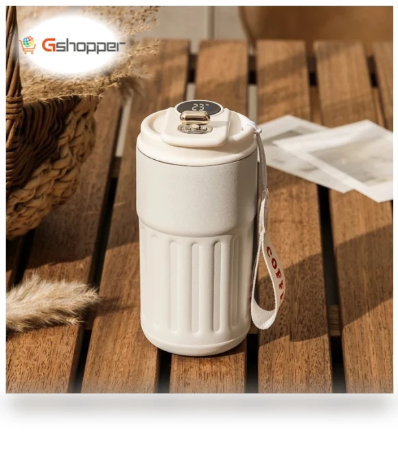 Coffee Thermos with Temperature Display — Travel Drinkware
