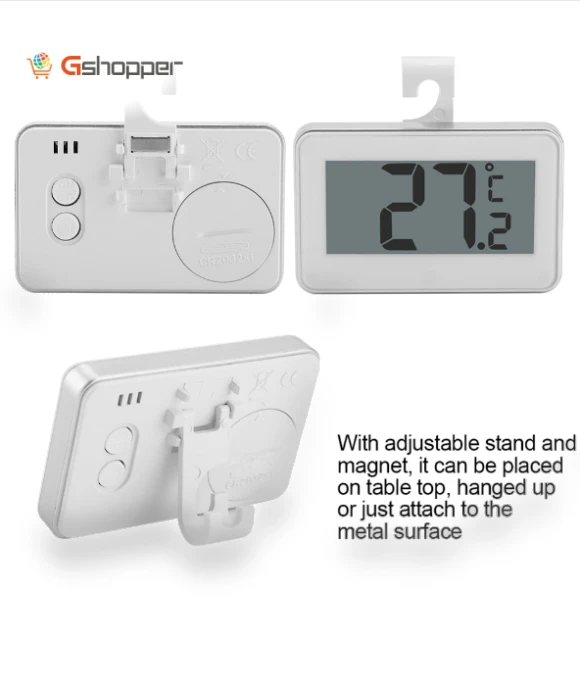 Large LCD Refrigerator Thermometer with Adjustable Stand — Refrigerator