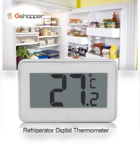 Large LCD Refrigerator Thermometer with Adjustable Stand — Refrigerator