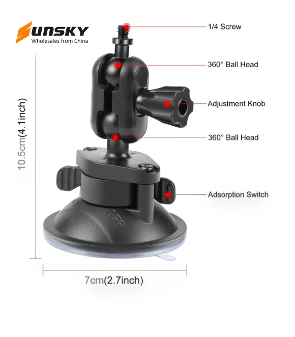 Magic Arm Suction Cup Mount — Vehicle Mounts, PULUZ