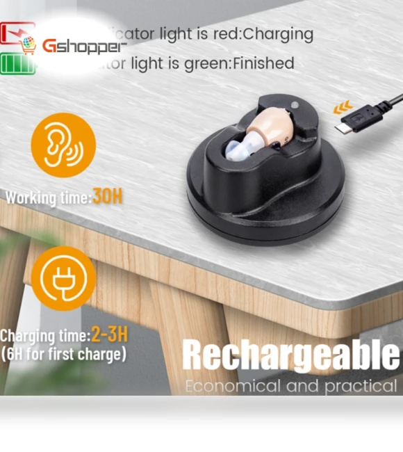 Rechargeable In-Ear Sound Amplifier Hearing Aid — Hearing Support