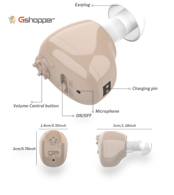Rechargeable In-Ear Sound Amplifier Hearing Aid — Hearing Support