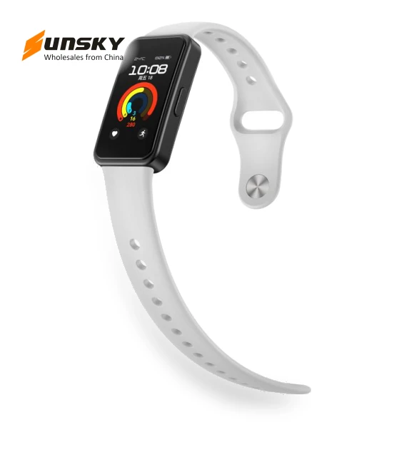 Solid Color Metal Reverse Buckle Flat Silicone Watch Band — Smartwatch Straps, Huawei