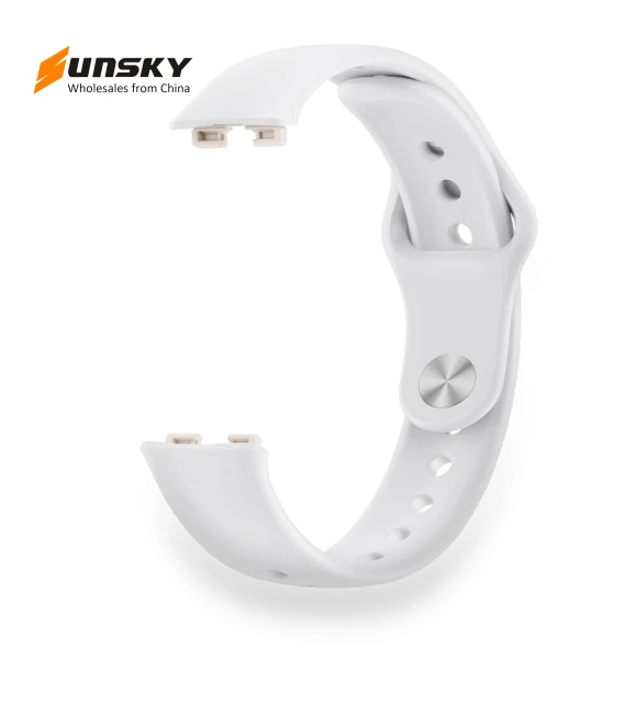Solid Color Metal Reverse Buckle Flat Silicone Watch Band — Smartwatch Straps, Huawei