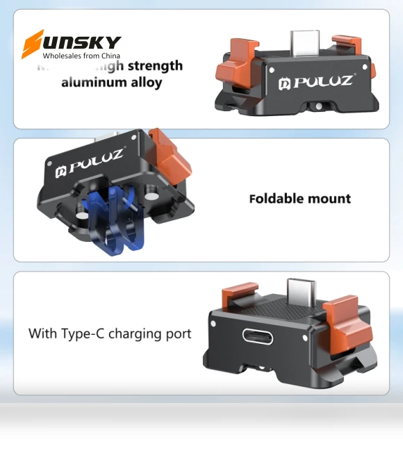 Type-C Charging Base Quick Release Mount Adapter — Tabletop & Travel, PULUZ