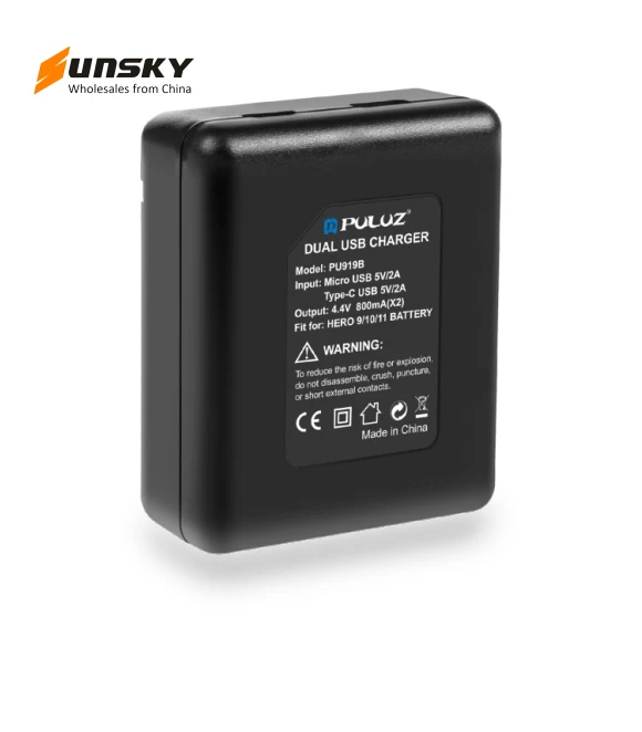 USB Dual Batteries Charger — Chargers, PULUZ
