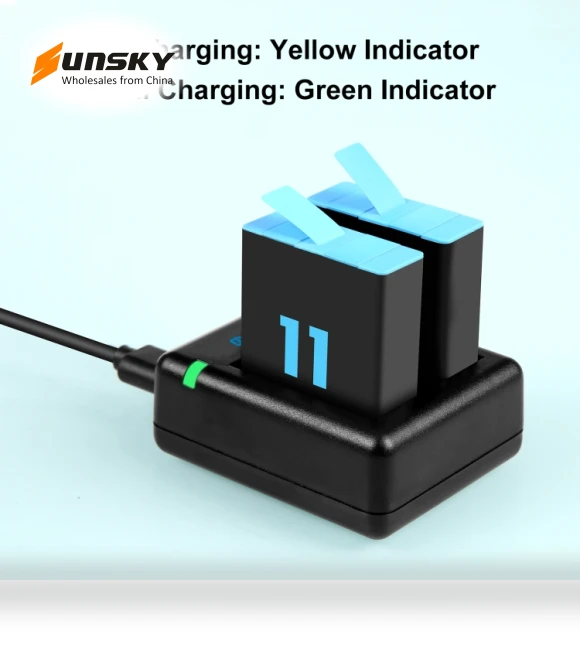 USB Dual Batteries Charger — Chargers, PULUZ
