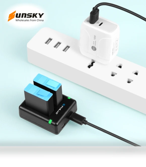 USB Dual Batteries Charger — Chargers, PULUZ