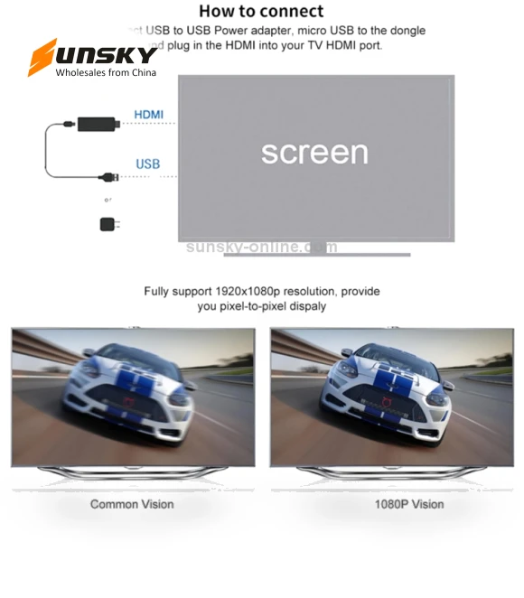 Wireless WiFi Display Dongle Receiver — USB
