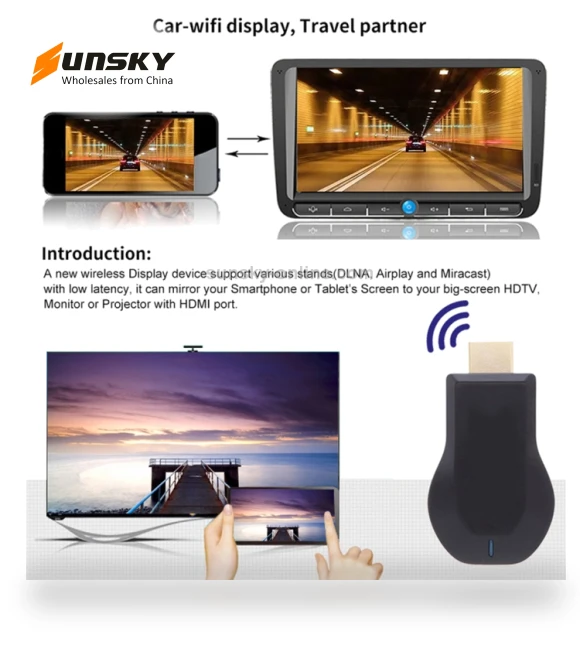 Wireless WiFi Display Dongle Receiver — USB