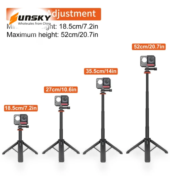 Action Camera Extension Tripod Selfie Stick Stand — Selfie Sticks, PULUZ