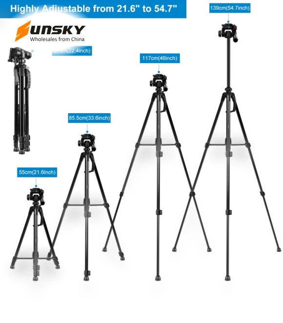 Aluminum Selfie Live Tripod Mount with Three-dimensional Head & Phone Clamp — Tabletop & Travel, PULUZ