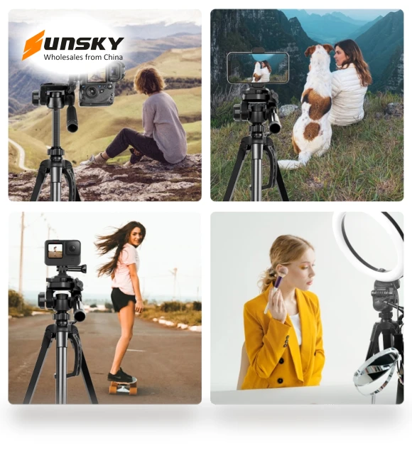 Aluminum Selfie Live Tripod Mount with Three-dimensional Head & Phone Clamp — Tabletop & Travel, PULUZ
