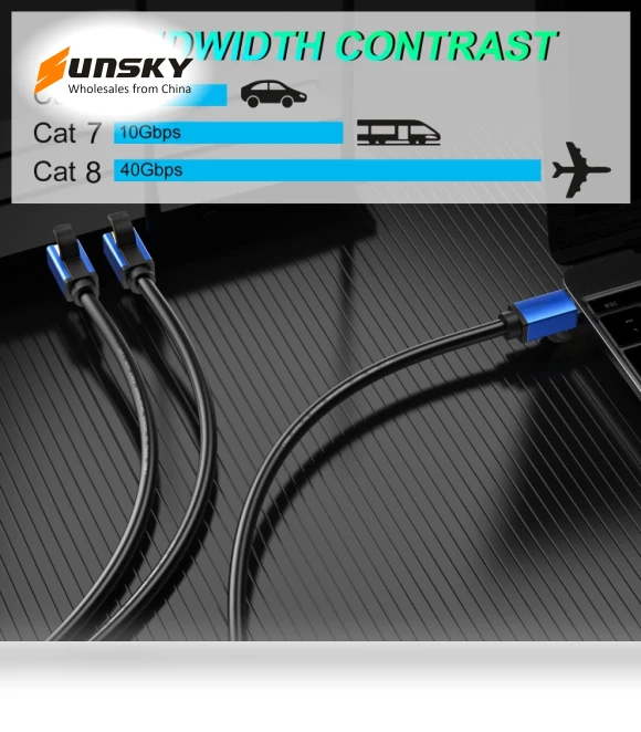 High-Quality Thin CAT8 Ethernet Cable — Cat 5e