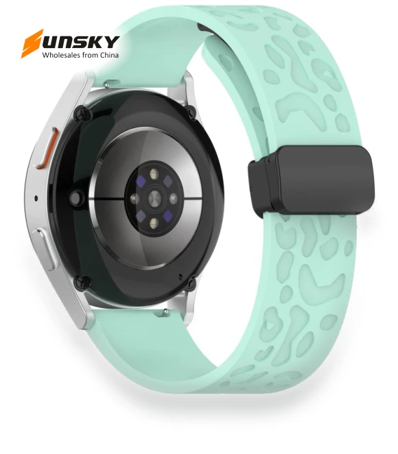 Leopard Print Magnetic Folding Buckle Silicone Watch Band — Bands