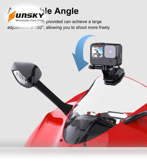 Motorcycle Windshield Action Camera Mount Clip — Mounts & Clamps, PULUZ