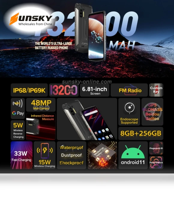 Rugged Phone with Infrared Distance Measure — Navigation Devices, Ulefone