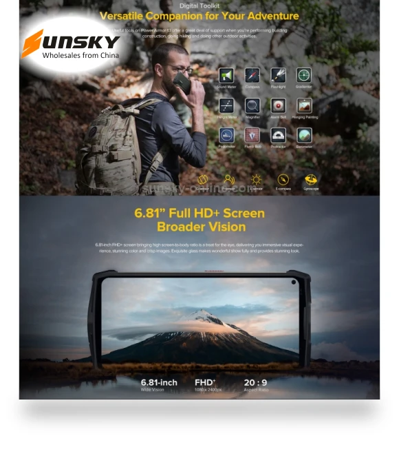 Rugged Phone with Infrared Distance Measure — Navigation Devices, Ulefone