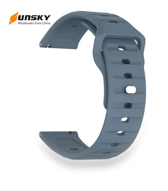 Wave Pattern Studded Buckle Silicone Watch Band — Watch Straps & Bands, Kalebol
