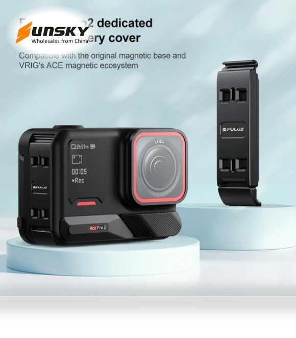 Aluminum Alloy Vertical Shooting Magnetic Quick-release Battery Side Interface Cover — Camera & Photo, PULUZ
