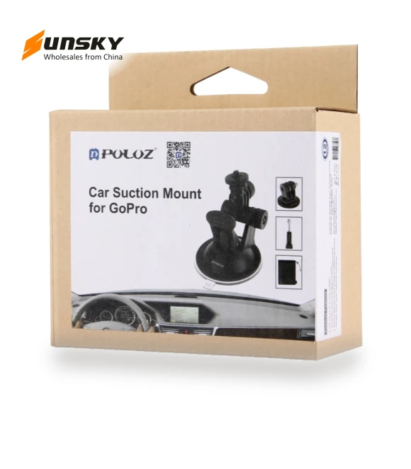 Car Suction Cup Mount with Screw & Tripod Mount Adapter & Storage Bag — Wearable Cameras, PULUZ