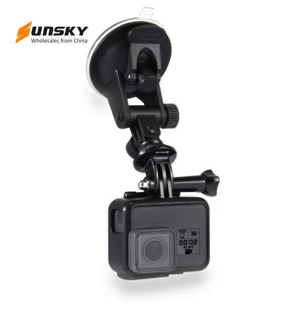 Car Suction Cup Mount with Screw & Tripod Mount Adapter & Storage Bag — Wearable Cameras, PULUZ