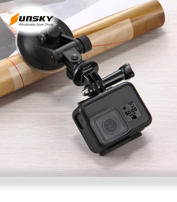 Car Suction Cup Mount with Screw & Tripod Mount Adapter & Storage Bag — Wearable Cameras, PULUZ