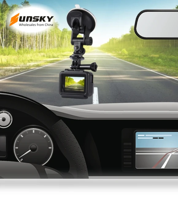 Car Suction Cup Mount with Screw & Tripod Mount Adapter & Storage Bag — Wearable Cameras, PULUZ