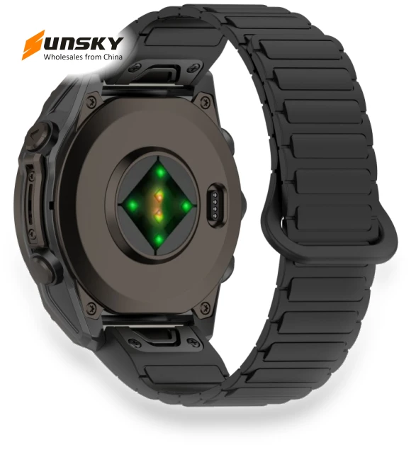 Dual Color Magnetic Buckle Quick Release Silicone Watch Band — Watch Accessories, Garmin