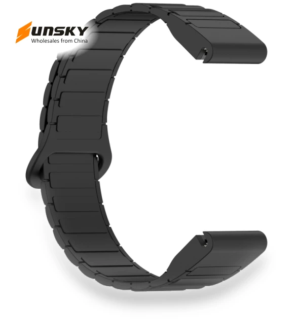 Dual Color Magnetic Buckle Quick Release Silicone Watch Band — Watch Accessories, Garmin