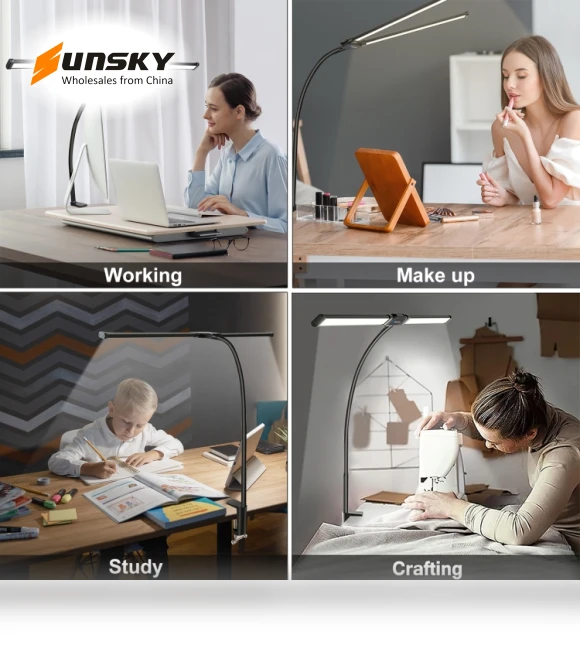 Gooseneck Tube LED Fill Light Double Head Clip Desk Lamp — Study & Desk Lighting, PULUZ