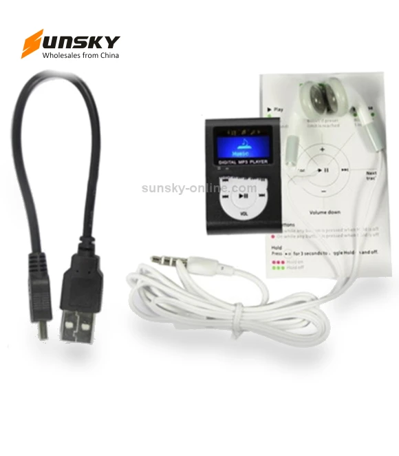 MP3 Player with LCD Screen and Metal Clip — Portable Media Players