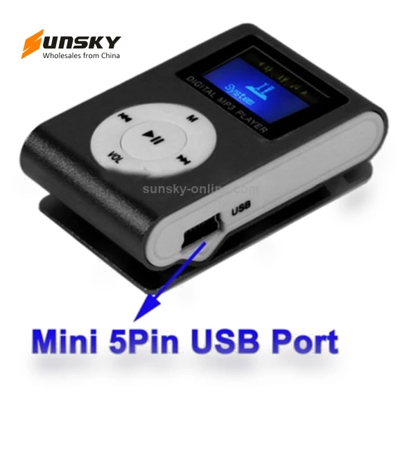 MP3 Player with LCD Screen and Metal Clip — Portable Media Players