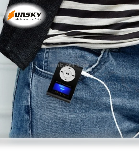 MP3 Player with LCD Screen and Metal Clip — Portable Media Players